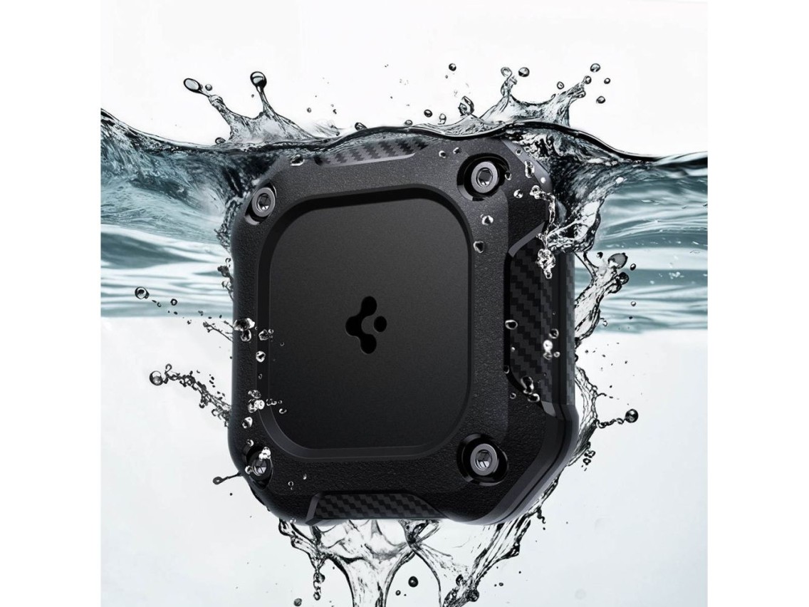 Paquete de 4 fundas Spigen Tough Armor para Apple AirTag 1/2 - Negro