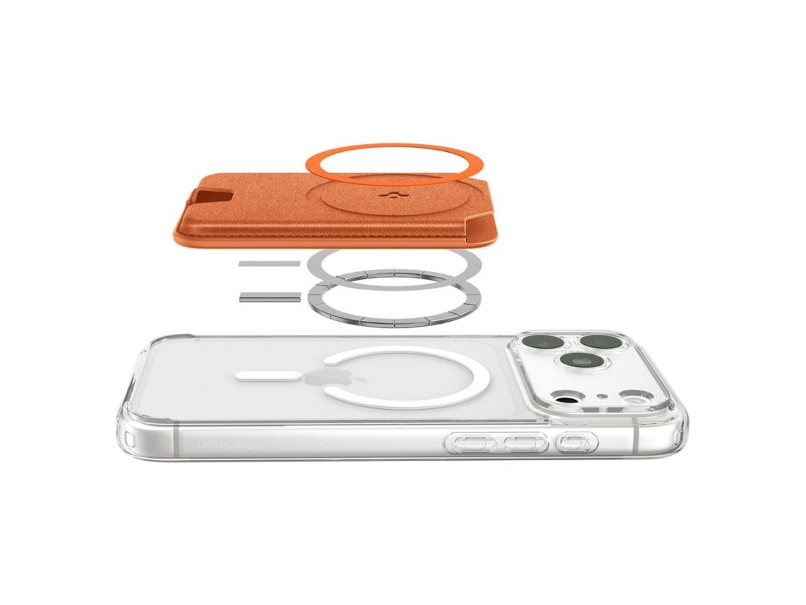 Carteira Magnética para Celular Spigen Valentinus MagFit+ MagSafe - Laranja