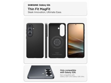 Spigen Thin Fit Mag MagSafena Samsung Galaxy S26 Case - Black