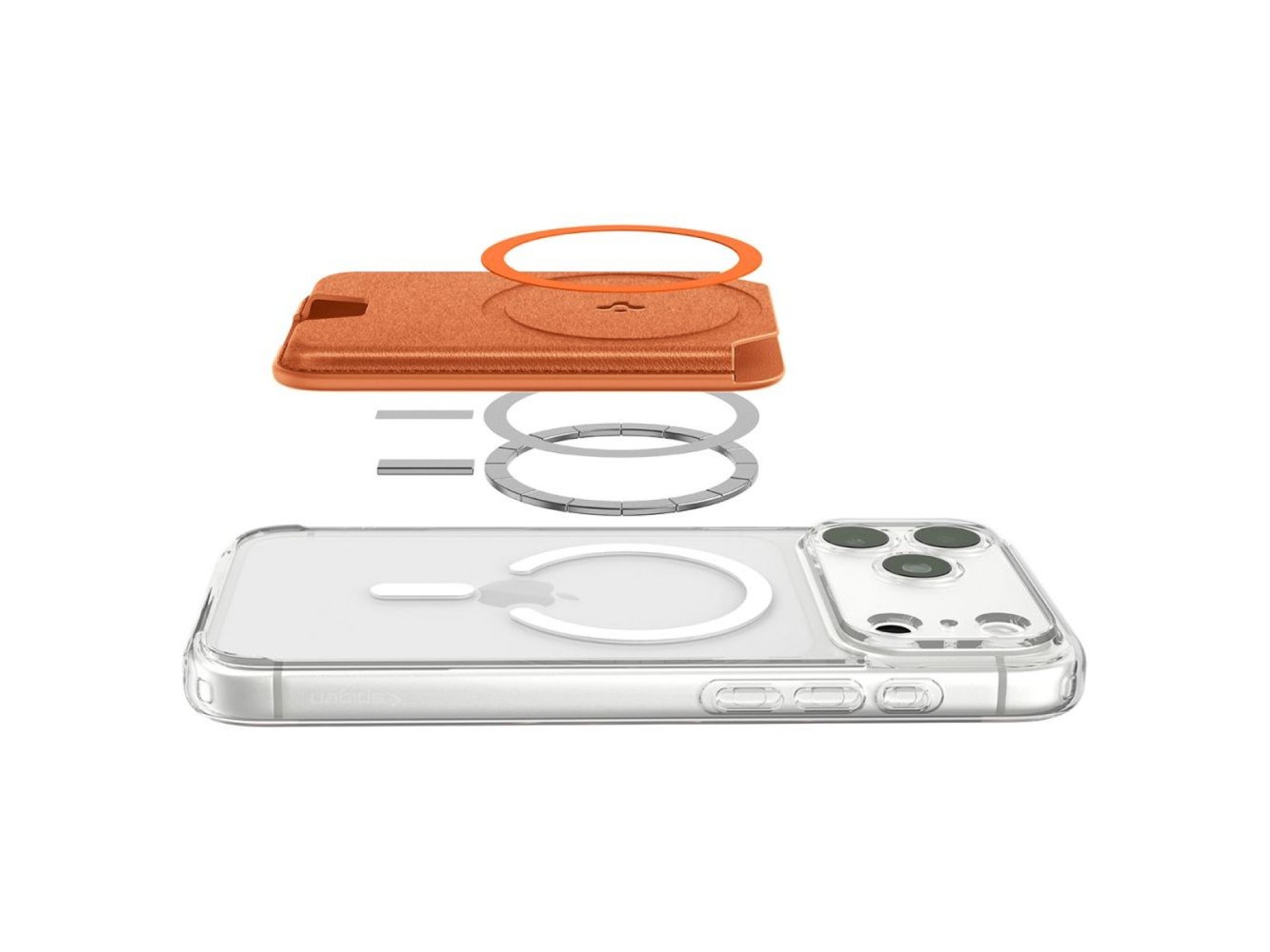 Carteira Magnética para Celular Spigen Valentinus MagFit+ MagSafe - Laranja