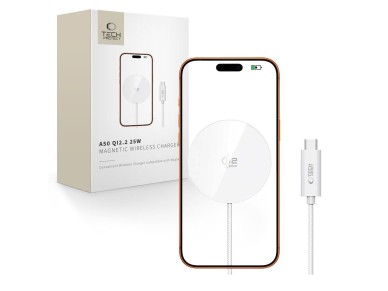 Tech-Protect A50 MagSafe 25W QI2.2 Wireless Charger - White Tech-Protect A50 MagSafe 25W QI2.2 Wireless Charger - White