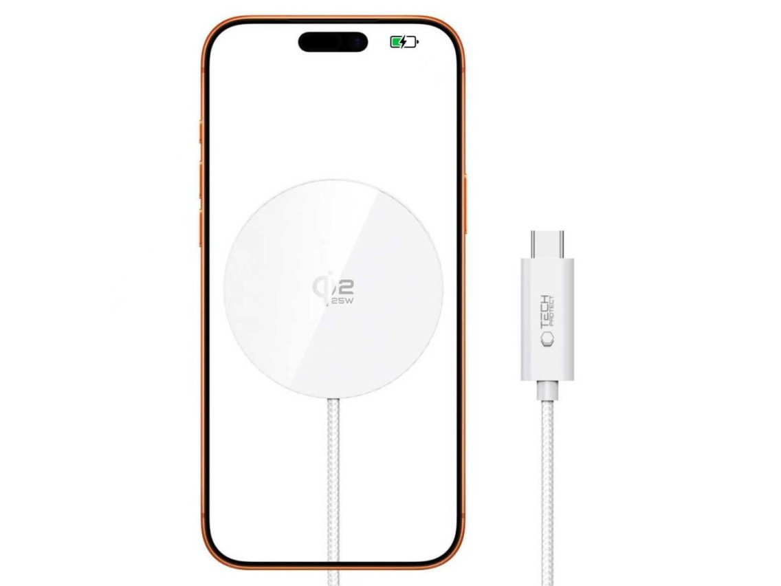 Tech-Protect A50 MagSafe 25W QI2.2 Wireless Charger - White