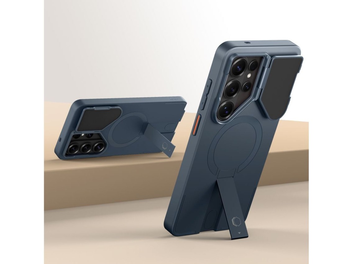 Tech-Protect Kevlar Aura MagSafe Case for Samsung Galaxy S26 Ultra - Navy Blue