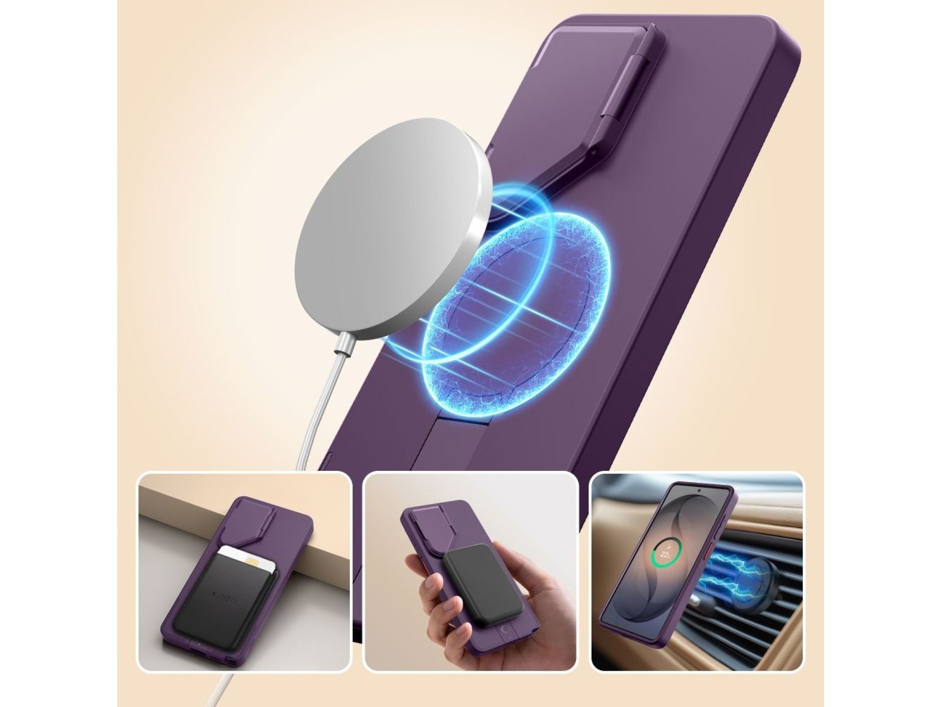 Capa Tech-Protect Kevlar Aura MagSafe para Samsung Galaxy S26 Ultra - Roxa