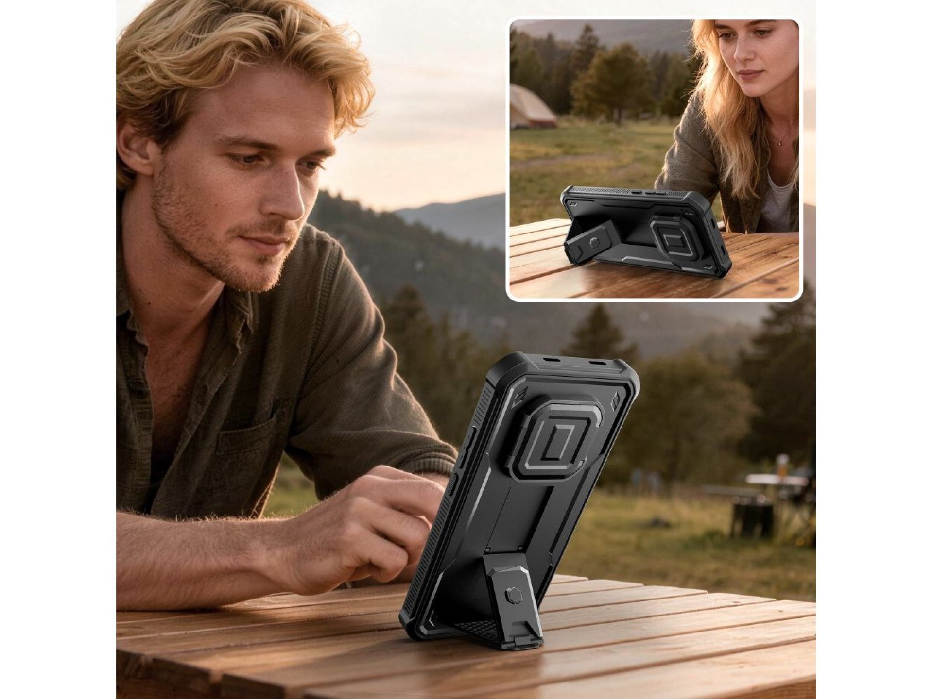 Conjunto de 2 capas Tech-Protect Kevlar Cam+ para Xiaomi Redmi Note 15 Pro 5G - preto