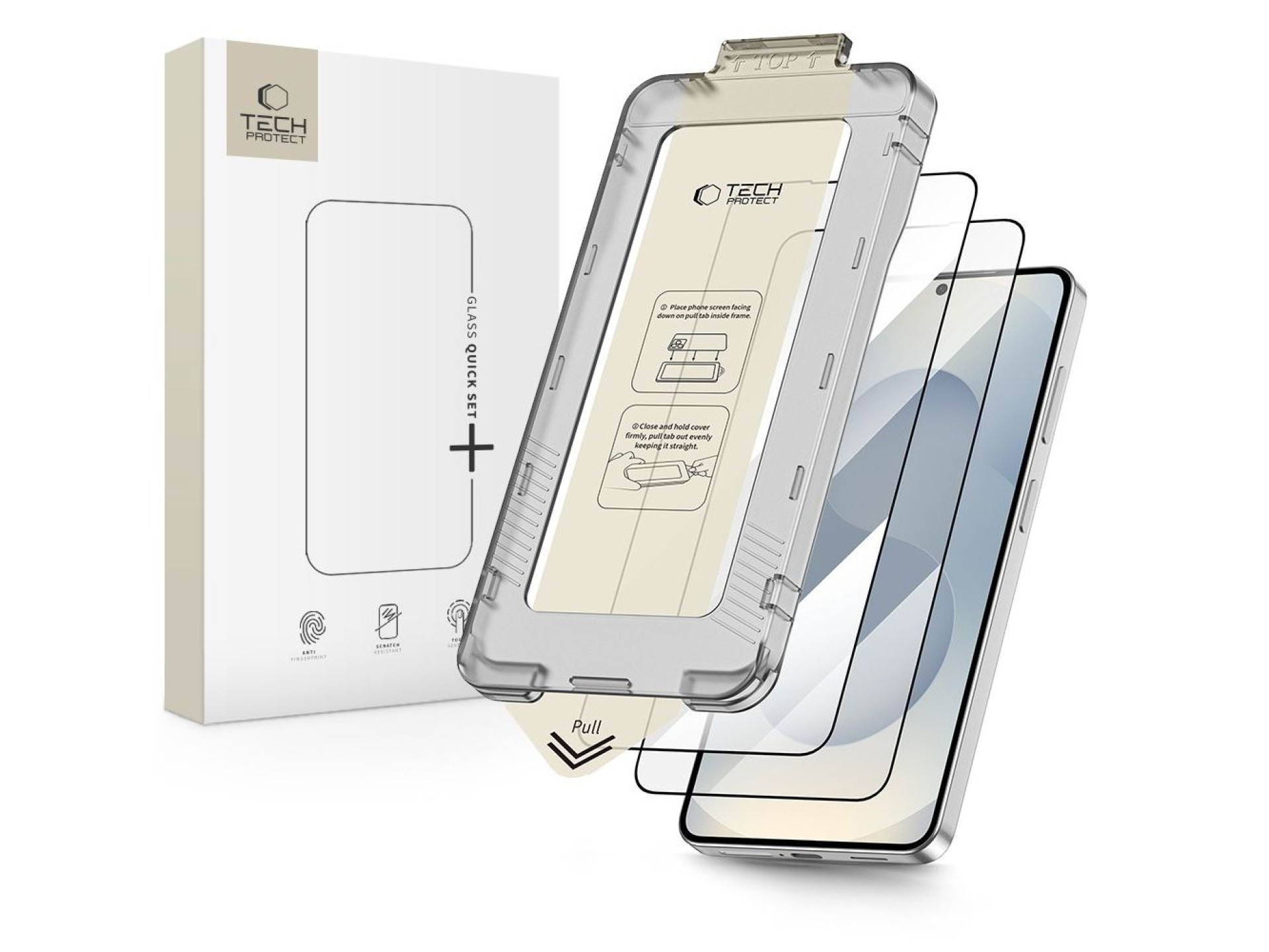 Tech-Protect Quick Set+ Pacote com 2 Películas de Vidro Temperado para Samsung Galaxy S26+ - Preto