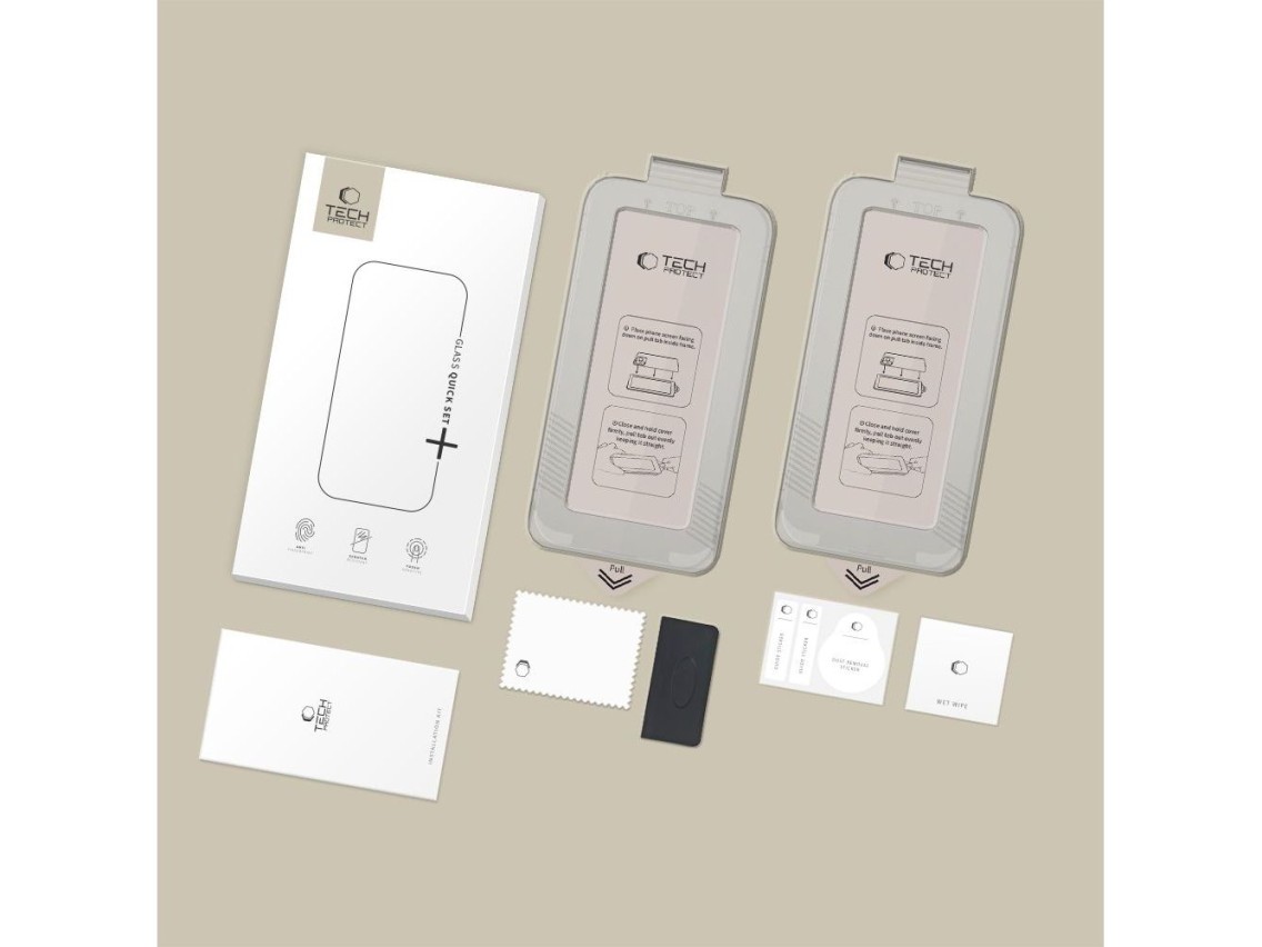 Tech-Protect Quick Set+ Pacote com 2 Películas de Vidro Temperado para Samsung Galaxy S26 - Preto
