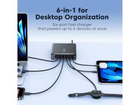Estación de carga Tech-Protect DC240W-GaN de 6 puertos: 4 x USB-C, 2 x USB-A, 240 W, QC3.0 - Negra Estación de carga Tech-Protect DC240W-GaN de 6 puertos: 4 x USB-C, 2 x USB-A, 240 W, QC3.0 - Negra