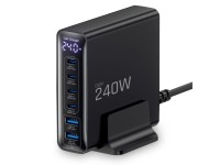 Estación de carga Tech-Protect DC240W-GaN de 6 puertos: 4 x USB-C, 2 x USB-A, 240 W, QC3.0 - Negra Estación de carga Tech-Protect DC240W-GaN de 6 puertos: 4 x USB-C, 2 x USB-A, 240 W, QC3.0 - Negra