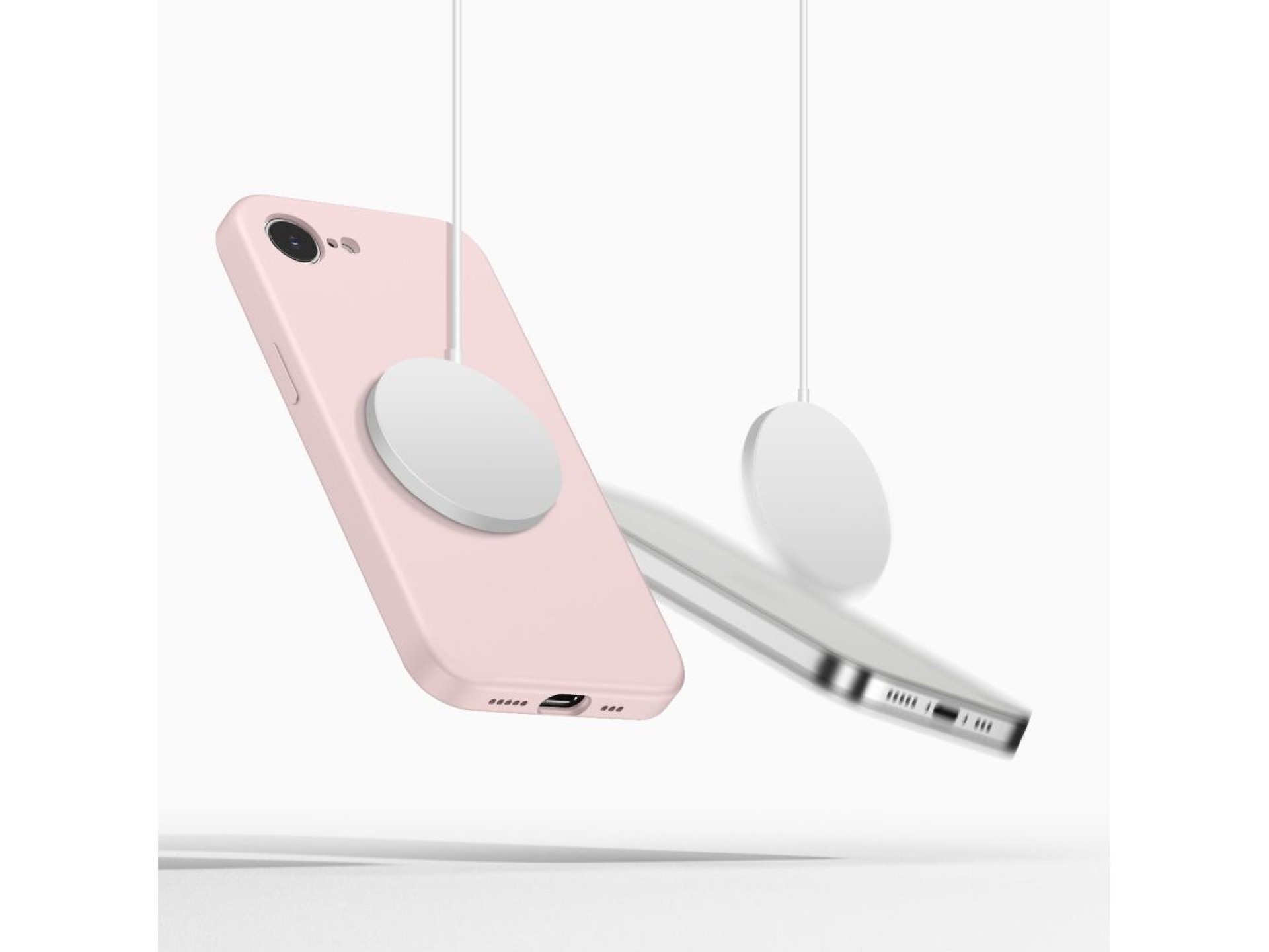 Capa de silicone Tech-Protect MagSafe para iPhone 16e / 17e - Rosa