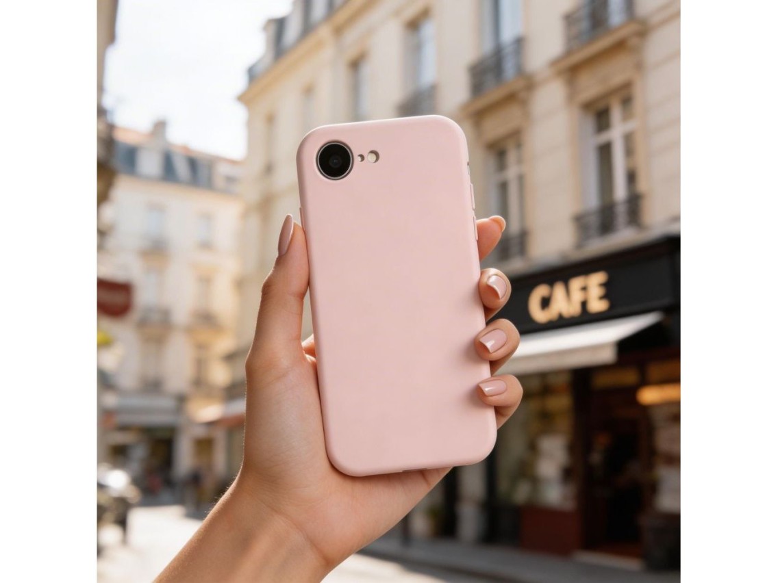 Capa de silicone Tech-Protect MagSafe para iPhone 16e / 17e - Rosa