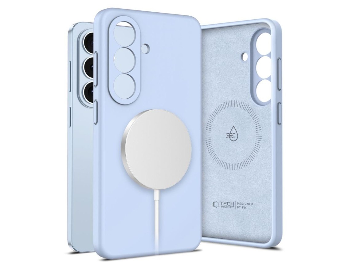 Capa de silicone Tech-Protect MagSafe para Samsung Galaxy S26 - Azul