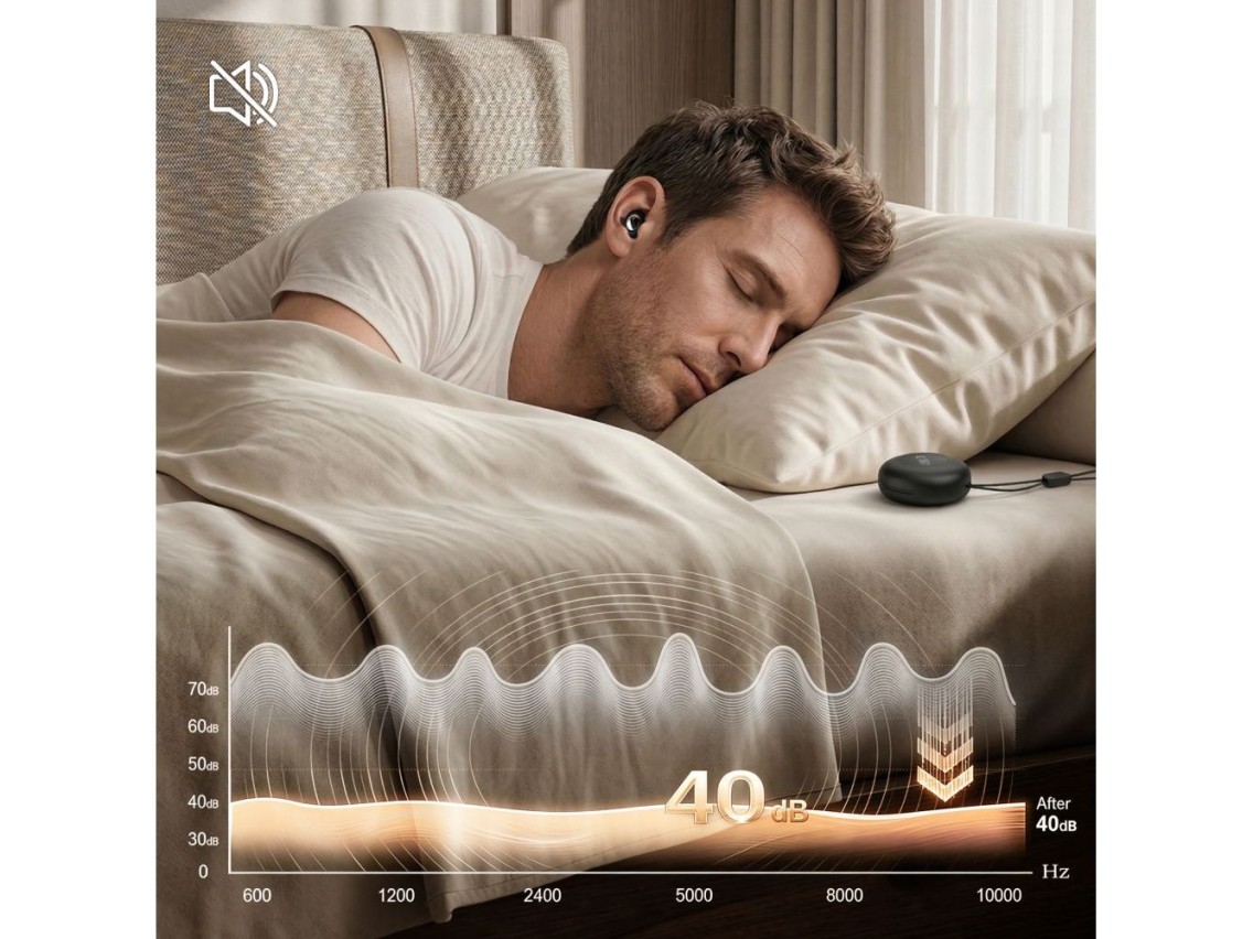 Protetores auriculares de silicone Tech-Protect QuietFit com filtro ac�stico - Preto