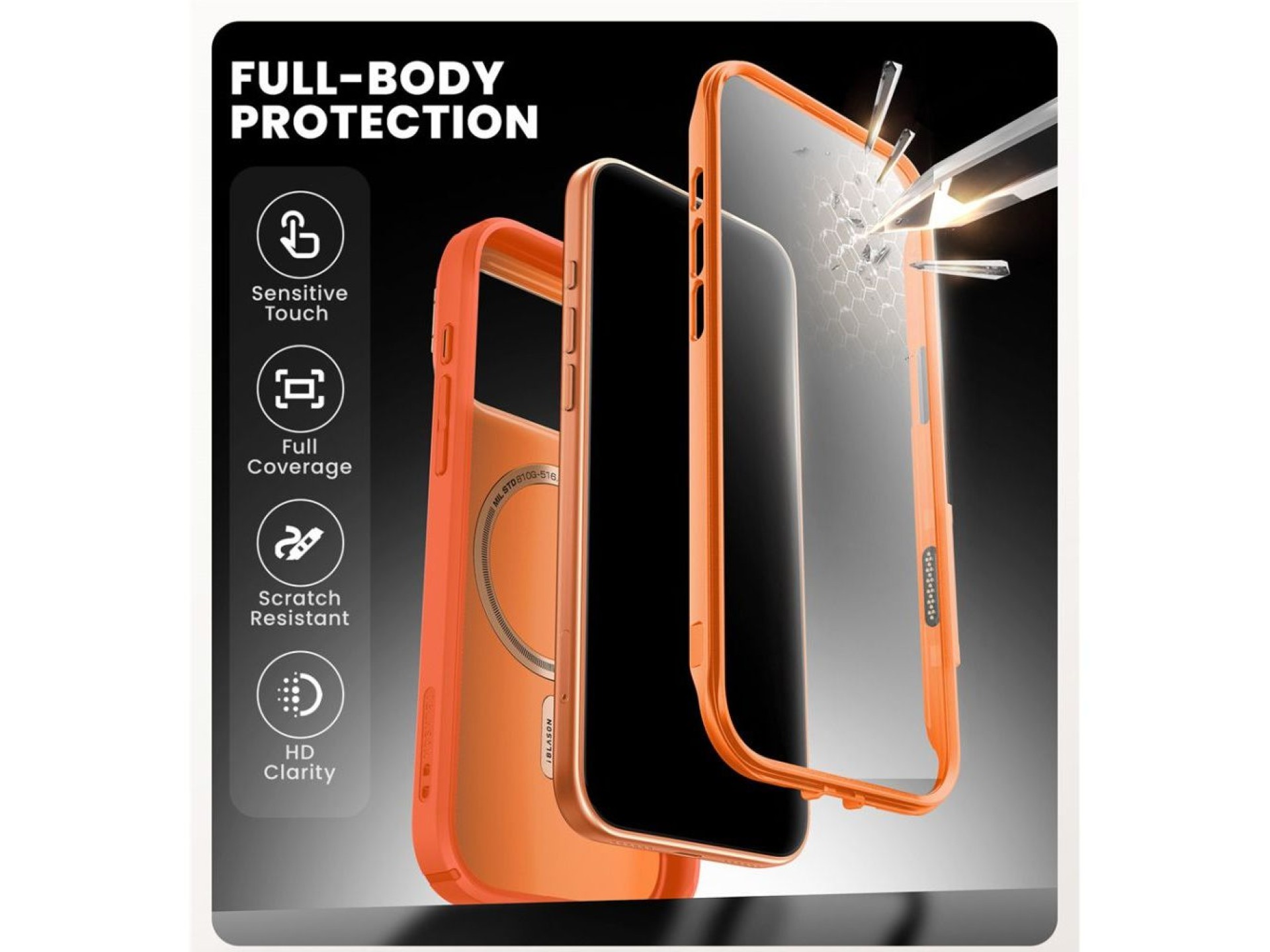 Supcase IBLSN Ares Flip MagSafe Case for iPhone 17 Pro Max - Orange