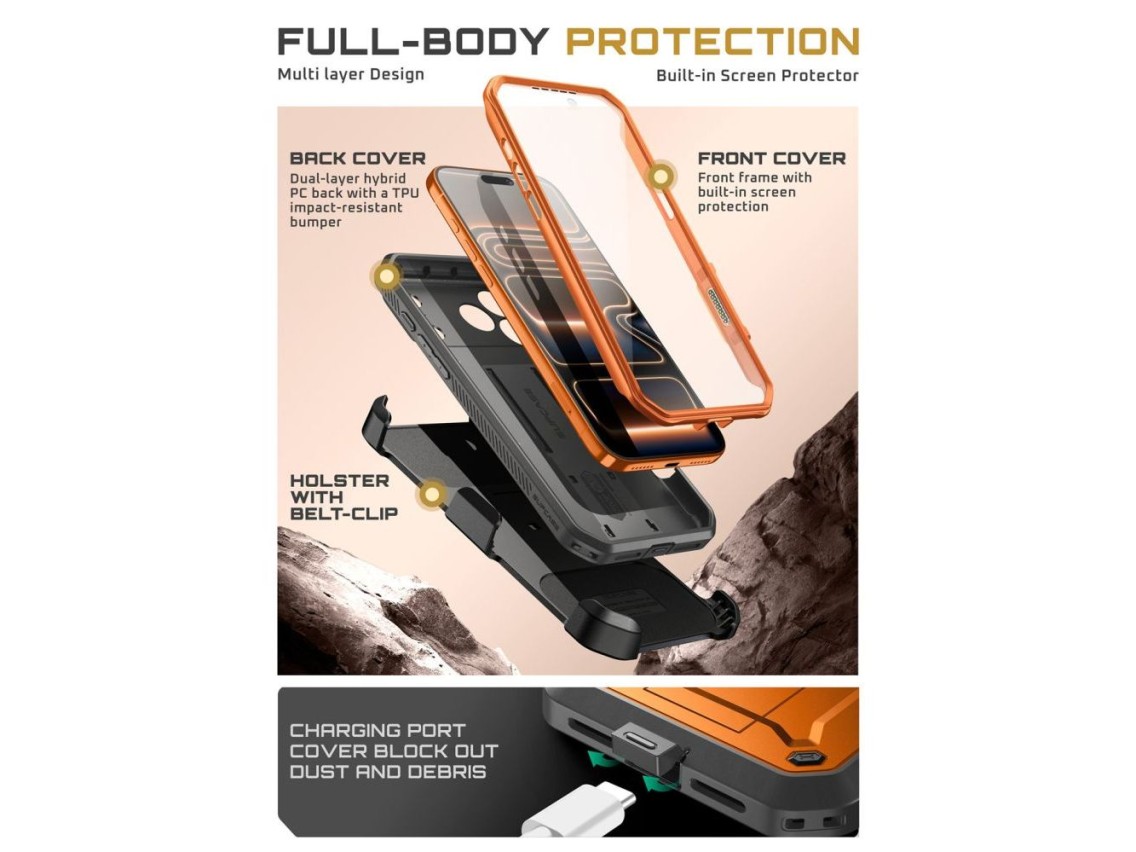 Funda Supcase Unicorn Beetle Pro para iPhone 17 Pro Max - Naranja