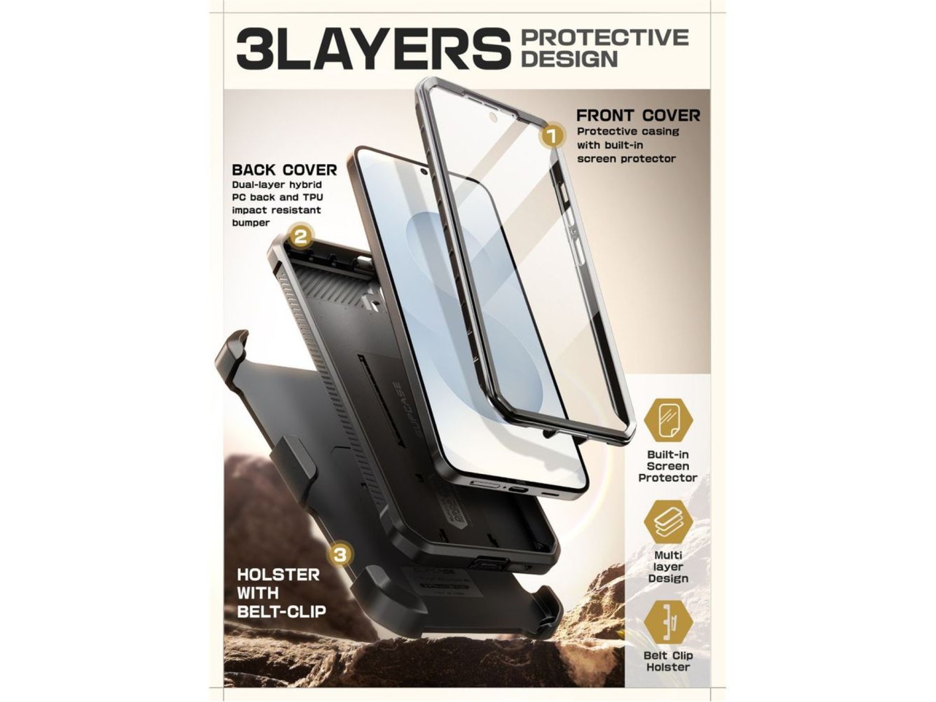Supcase Unicorn Beetle Pro Case for Samsung Galaxy S25 FE - Black