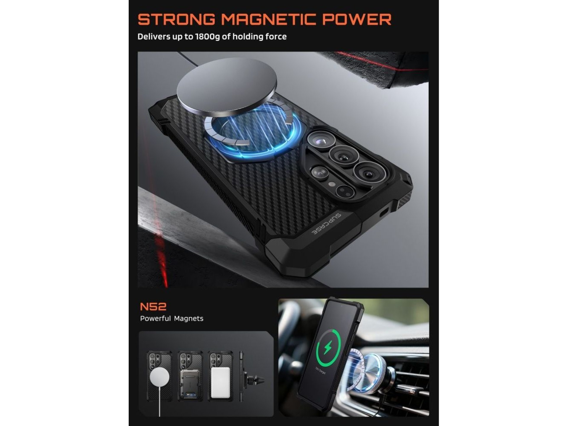 Funda Supcase UB Grip Mag MagSafe para Samsung Galaxy S26 Ultra - Negra