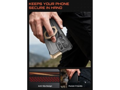 Capa Supcase UB Grip Mag MagSafe para Samsung Galaxy S26 Ultra - Preto e Marrom