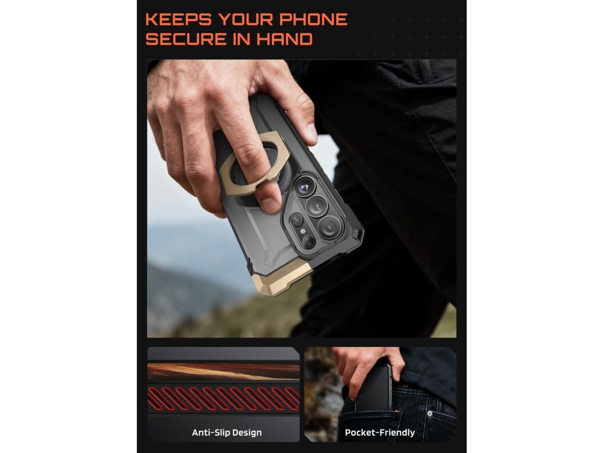 Supcase UB Grip Mag MagSafe Case for Samsung Galaxy S26 Ultra - Black and Brown