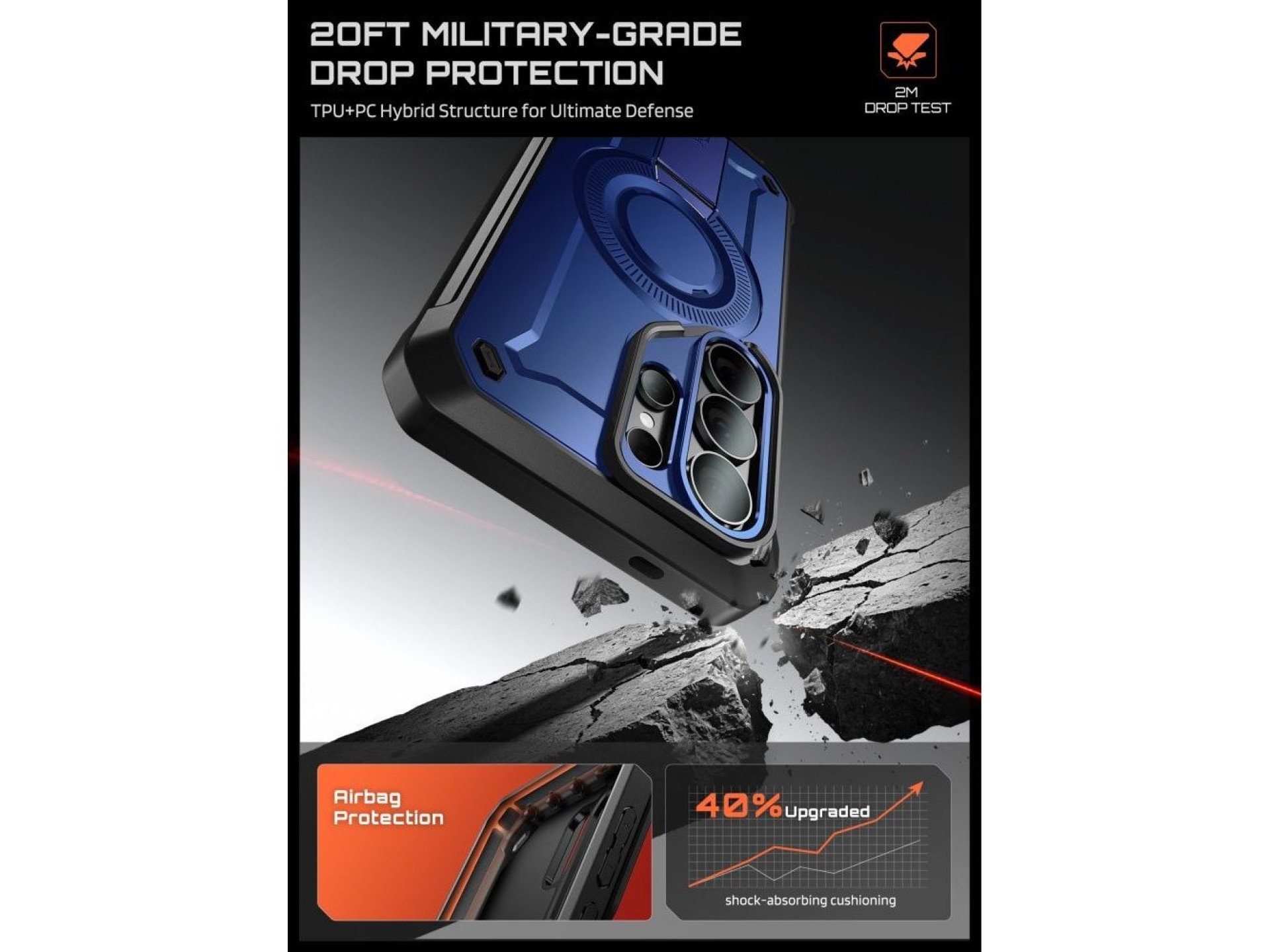 Supcase Unicorn Beetle Pro Mag MagSafe 2-set Case for Samsung Galaxy S26 Ultra - Black and Navy Blue