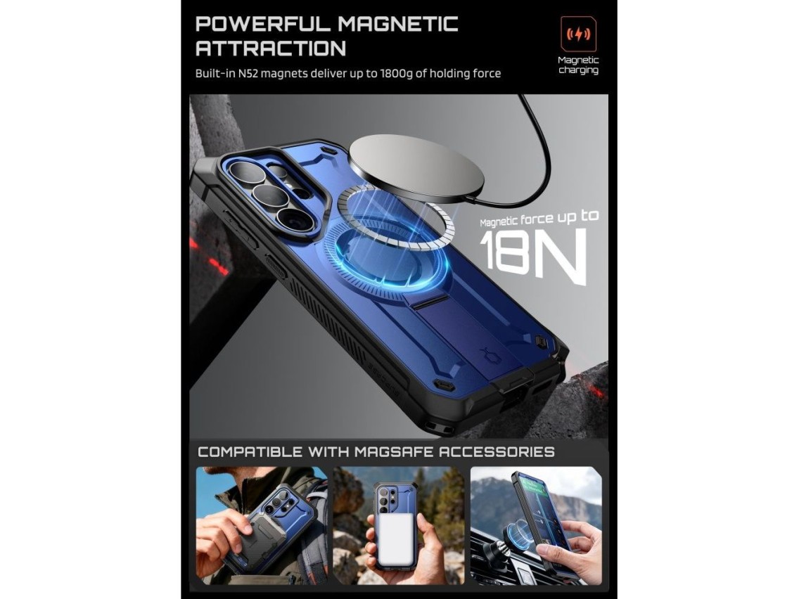 Supcase Unicorn Beetle Pro Mag MagSafe 2-set Case for Samsung Galaxy S26 Ultra - Black and Navy Blue