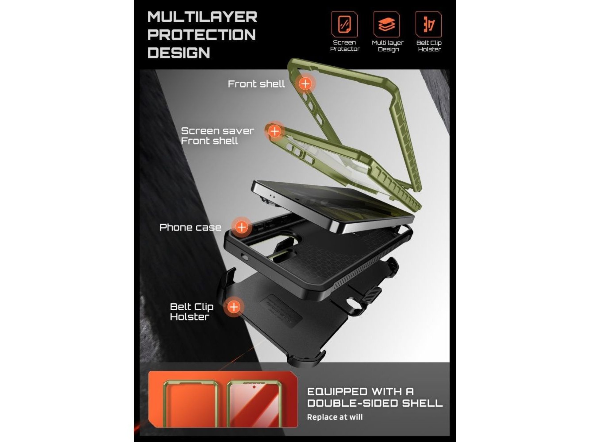 Funda Supcase Unicorn Beetle Pro Mag MagSafe de 2 piezas para Samsung Galaxy S26 Ultra - Verde y neg