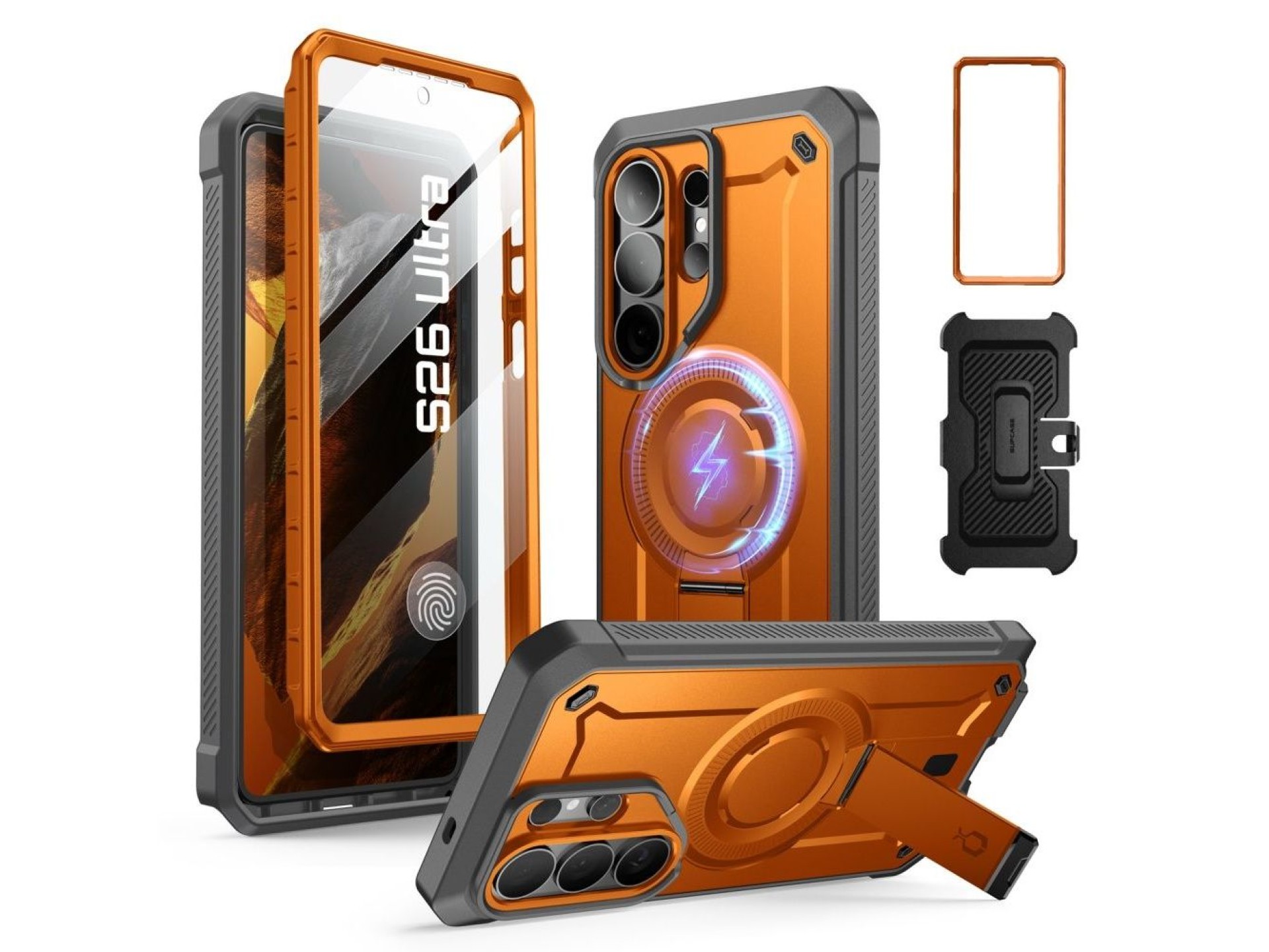 Conjunto de 2 capas Supcase Unicorn Beetle Pro Mag MagSafe para Samsung Galaxy S26 Ultra - Preto e L