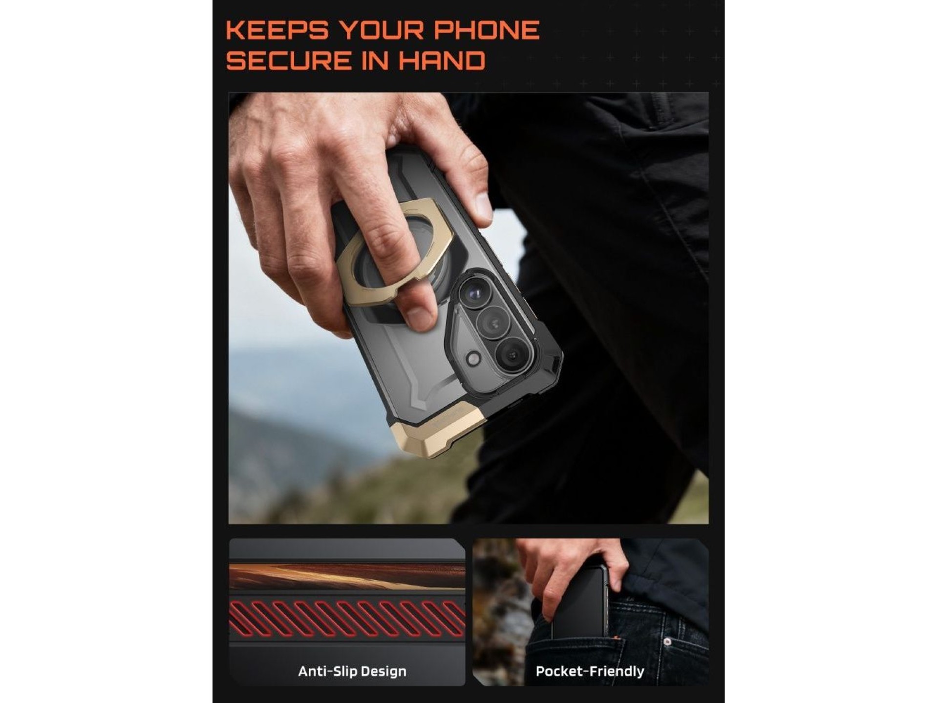 Funda Supcase UB Grip Mag MagSafe para Samsung Galaxy S26 - Negro y marrón