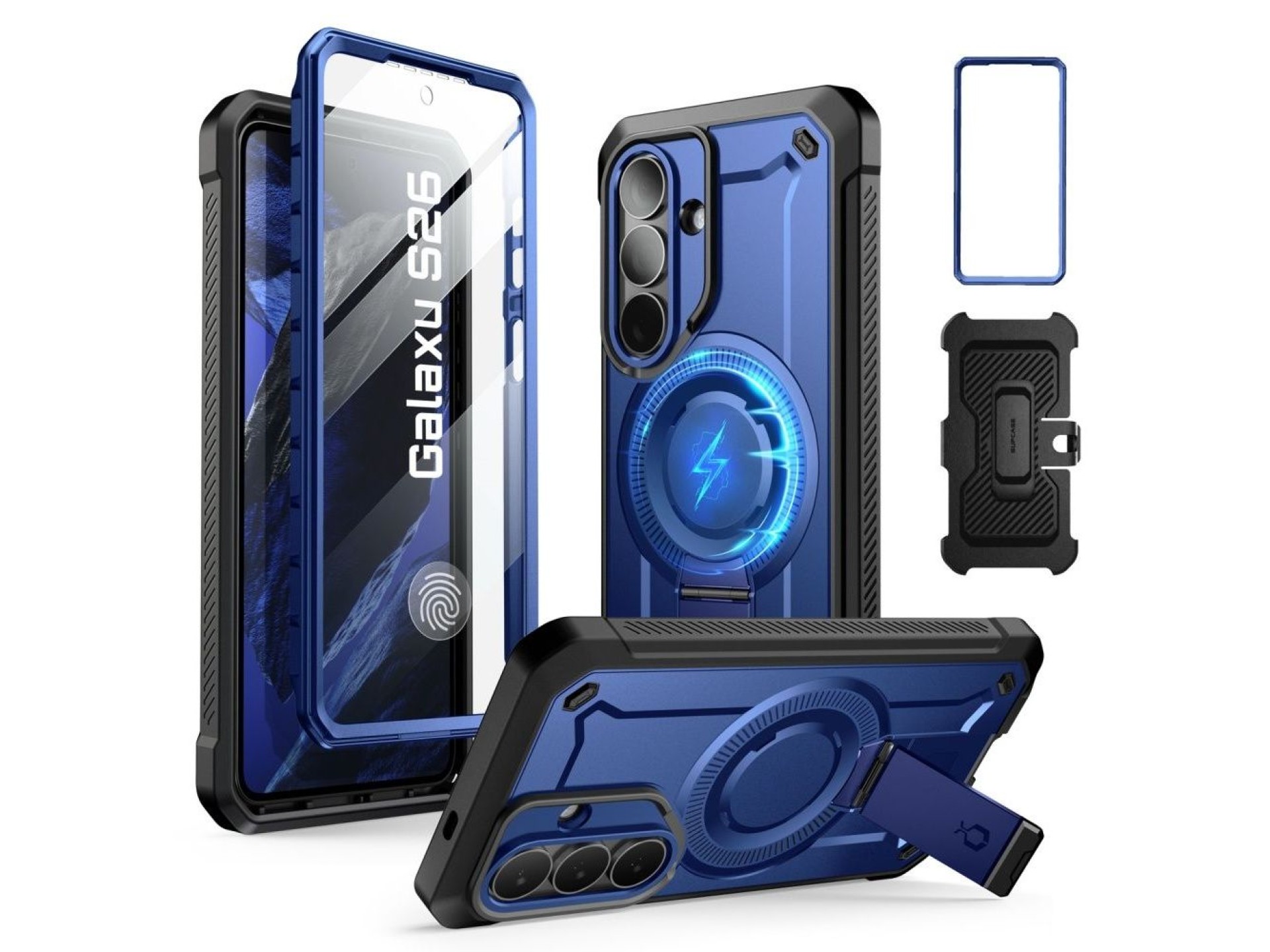 Conjunto de 2 capas Supcase Unicorn Beetle Pro Mag MagSafe para Samsung Galaxy S26 - Azul Marinho e
