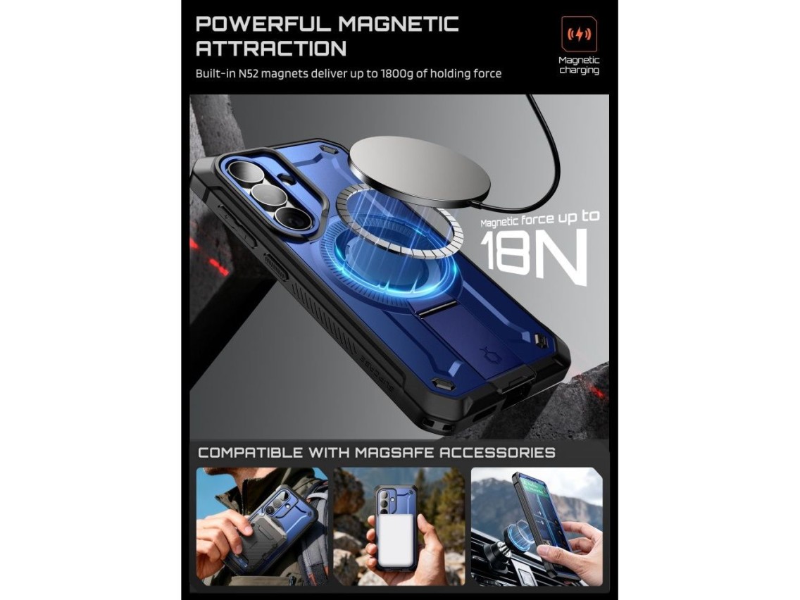 Conjunto de 2 capas Supcase Unicorn Beetle Pro Mag MagSafe para Samsung Galaxy S26 - Azul Marinho e