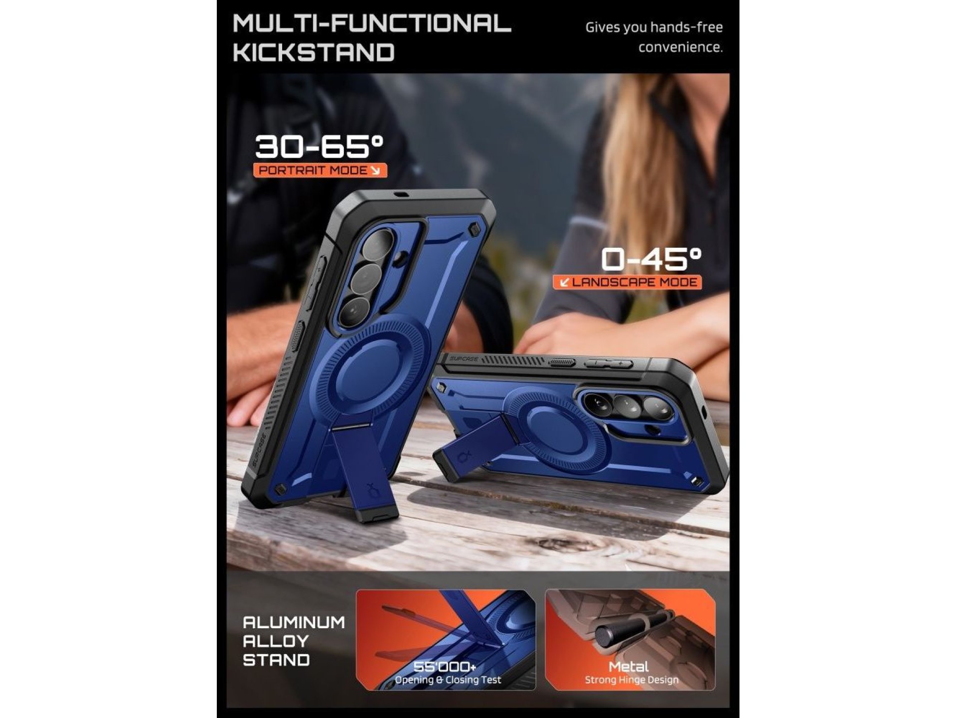 Conjunto de 2 capas Supcase Unicorn Beetle Pro Mag MagSafe para Samsung Galaxy S26 - Azul Marinho e
