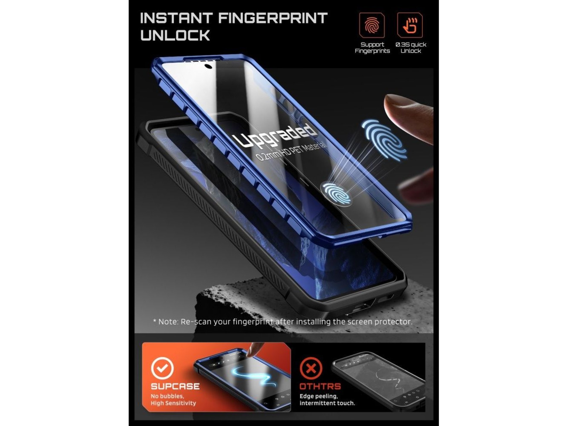 Conjunto de 2 capas Supcase Unicorn Beetle Pro Mag MagSafe para Samsung Galaxy S26 - Azul Marinho e