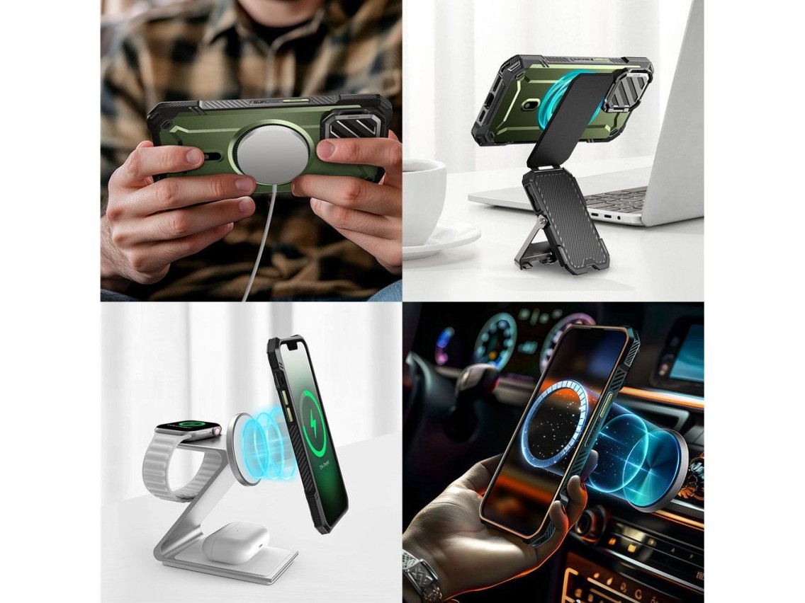 Funda Supcase UB XT Mag MagSafe para iPhone 16e / 17e - Verde oliva