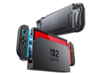 Capa Supcase Crystal para Nintendo Switch 2 - Preta Transparente