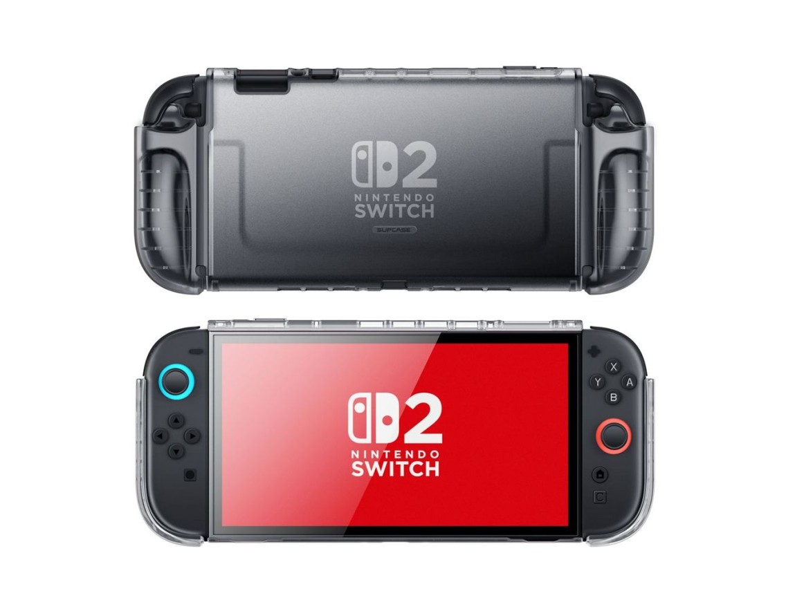 Capa Supcase Crystal para Nintendo Switch 2 - Preta Transparente