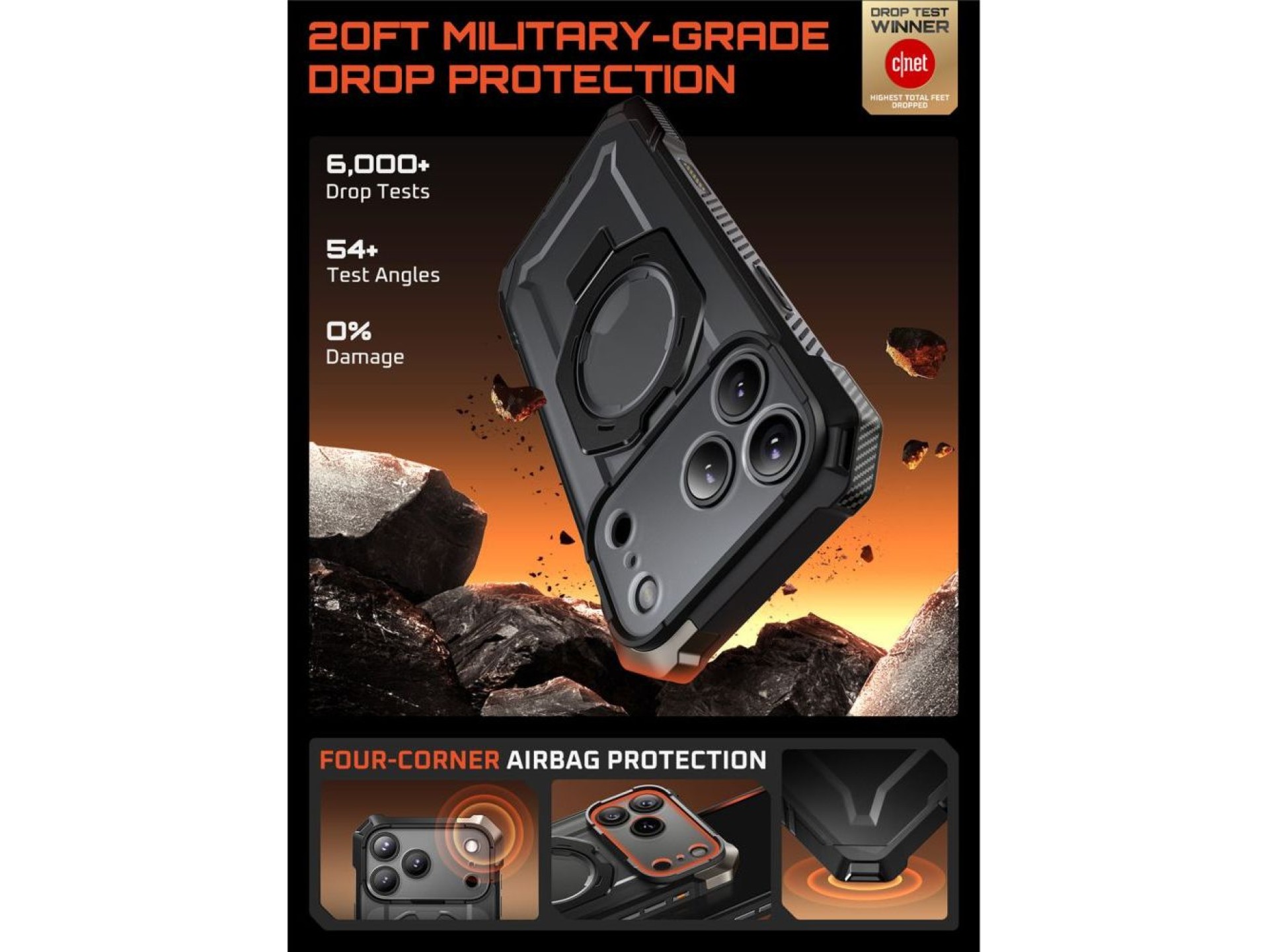 Capa Supcase UB Grip Mag MagSafe para iPhone 17 Pro - Preta