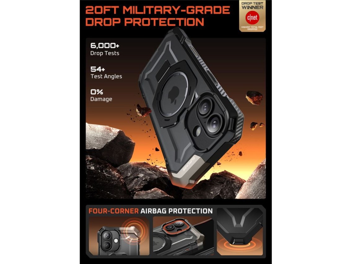 Capa Supcase UB Grip Mag MagSafe para iPhone 17 - Preta