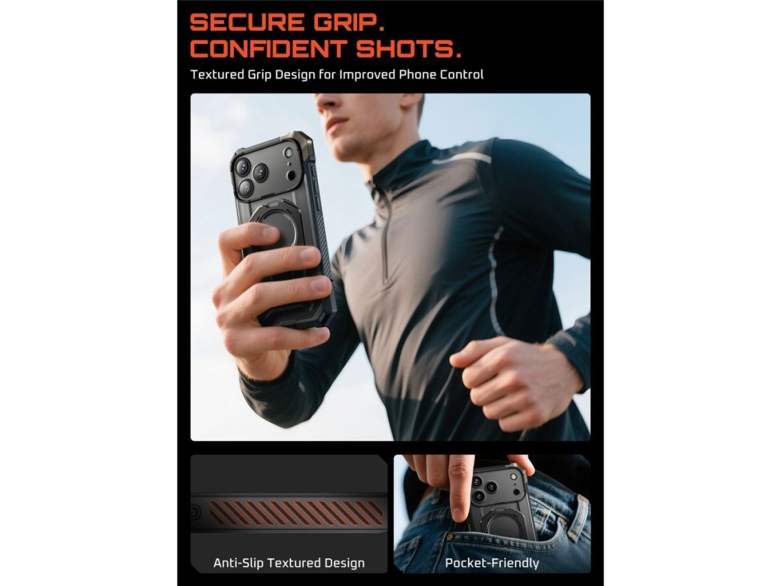 Capa Supcase UB Grip Mag MagSafe para iPhone 17 Pro - Preta