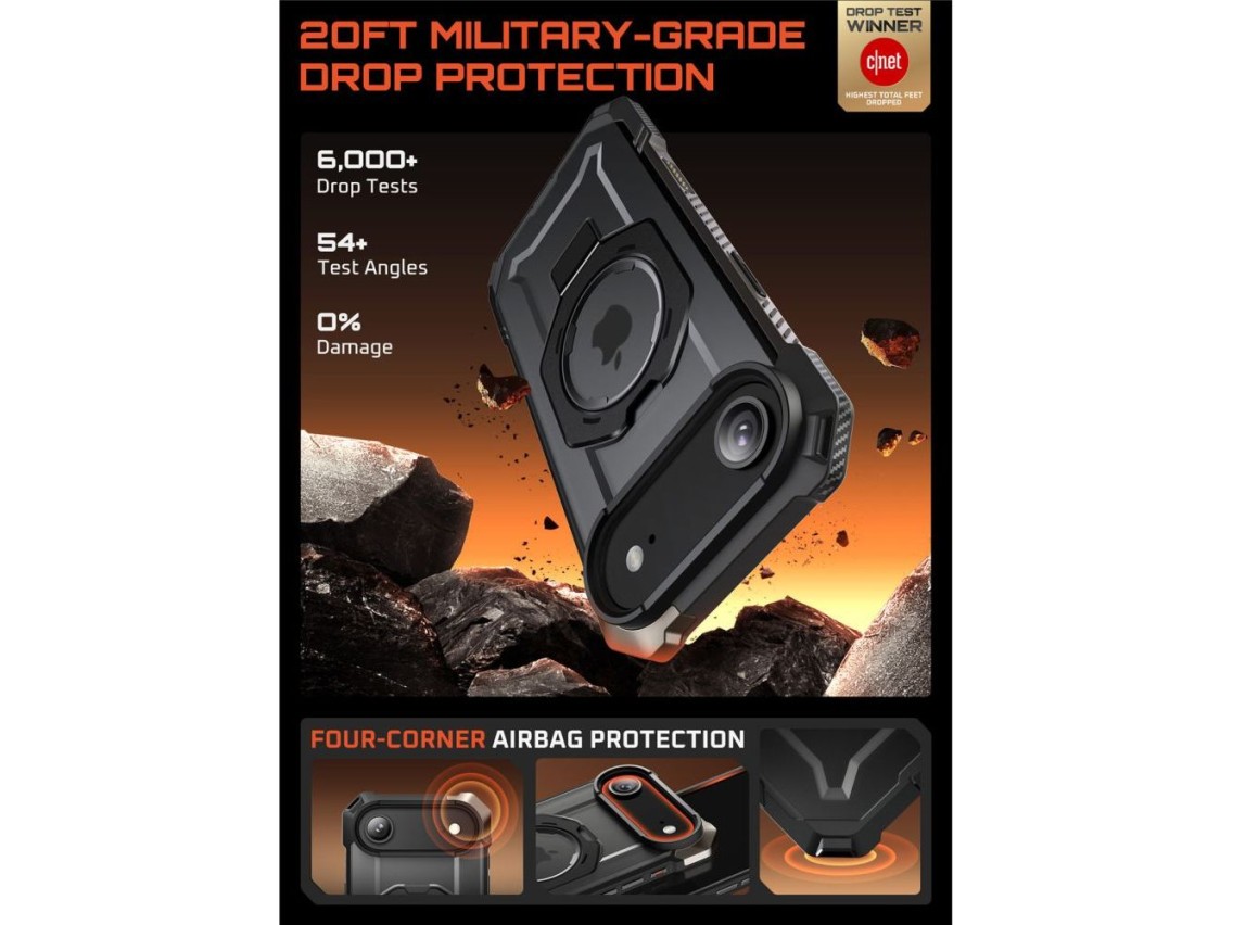 Capa Supcase UB Grip Mag MagSafe para iPhone 17 Air - Preta