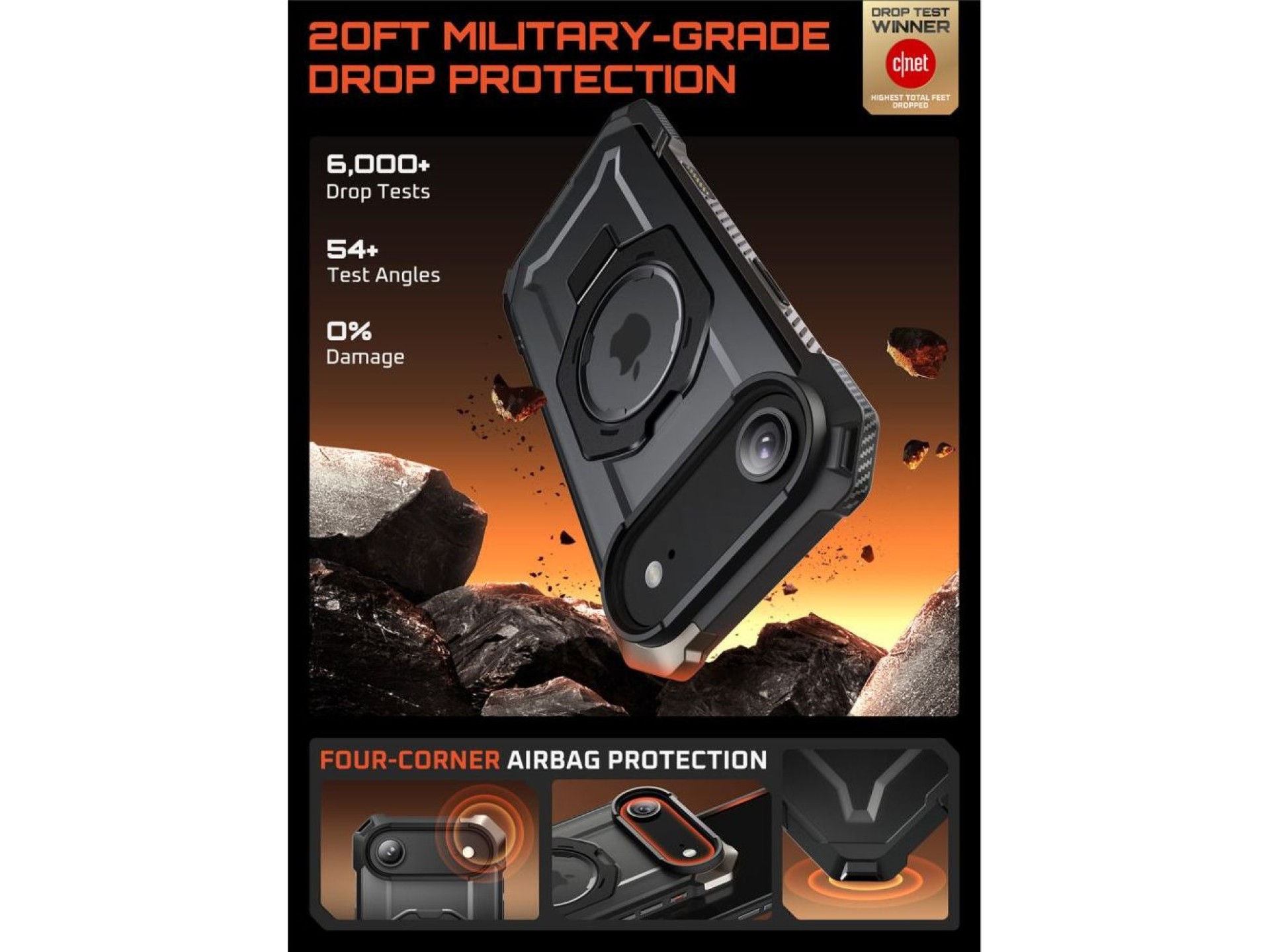 Capa Supcase UB Grip Mag MagSafe para iPhone 17 Air - Preta