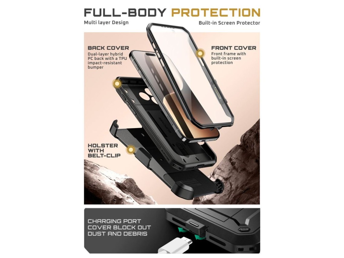 Funda Supcase UB Pro para iPhone 17 Pro Max - Negra