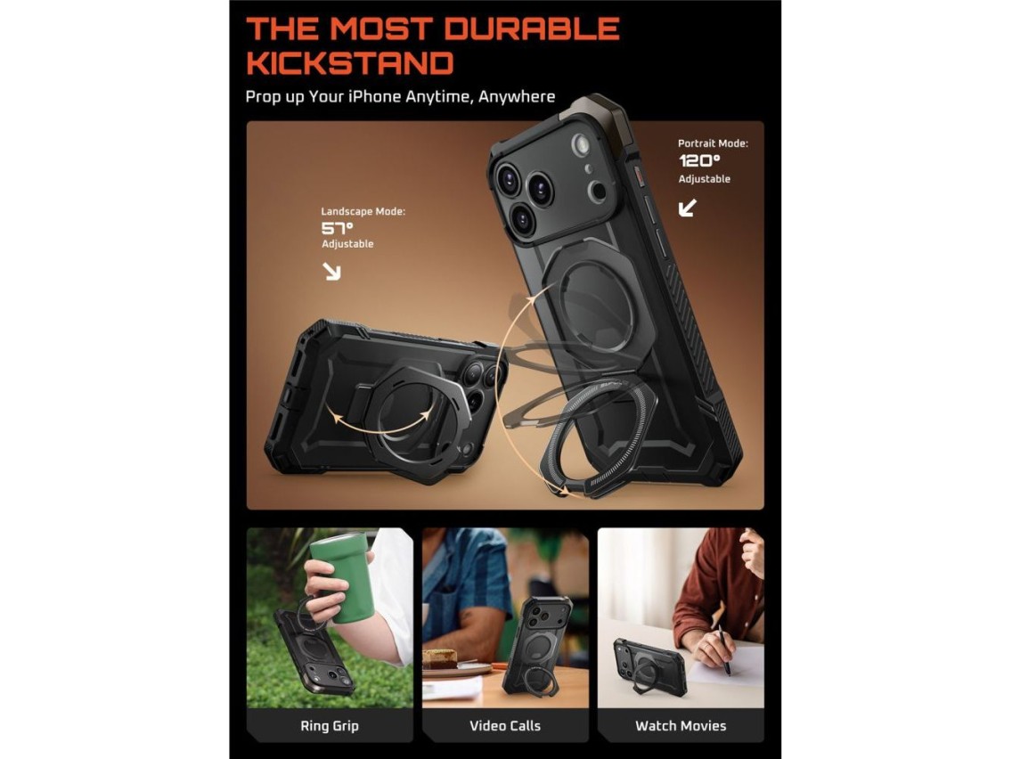 Capa Supcase UB Grip Mag MagSafe para iPhone 17 Pro Max - Preta