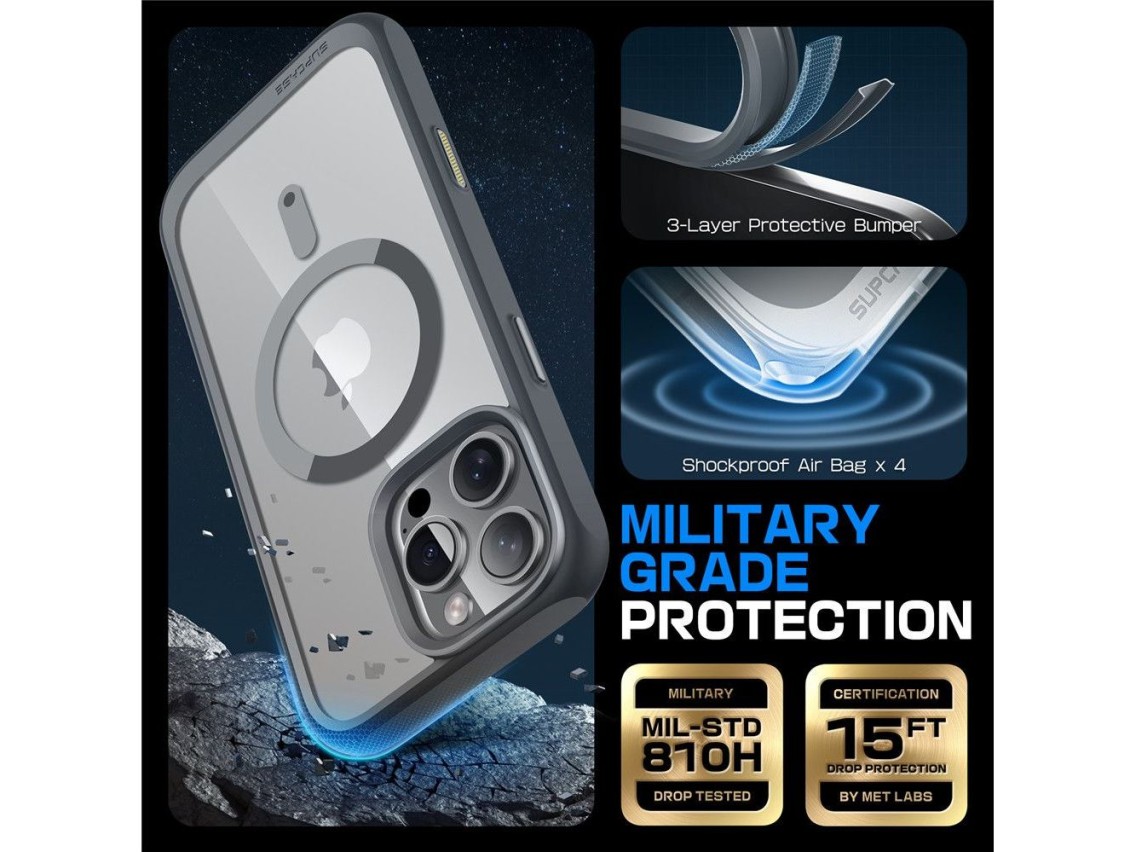 Funda Supcase UB Mag con MagSafe para iPhone 16 Pro Max - Gris