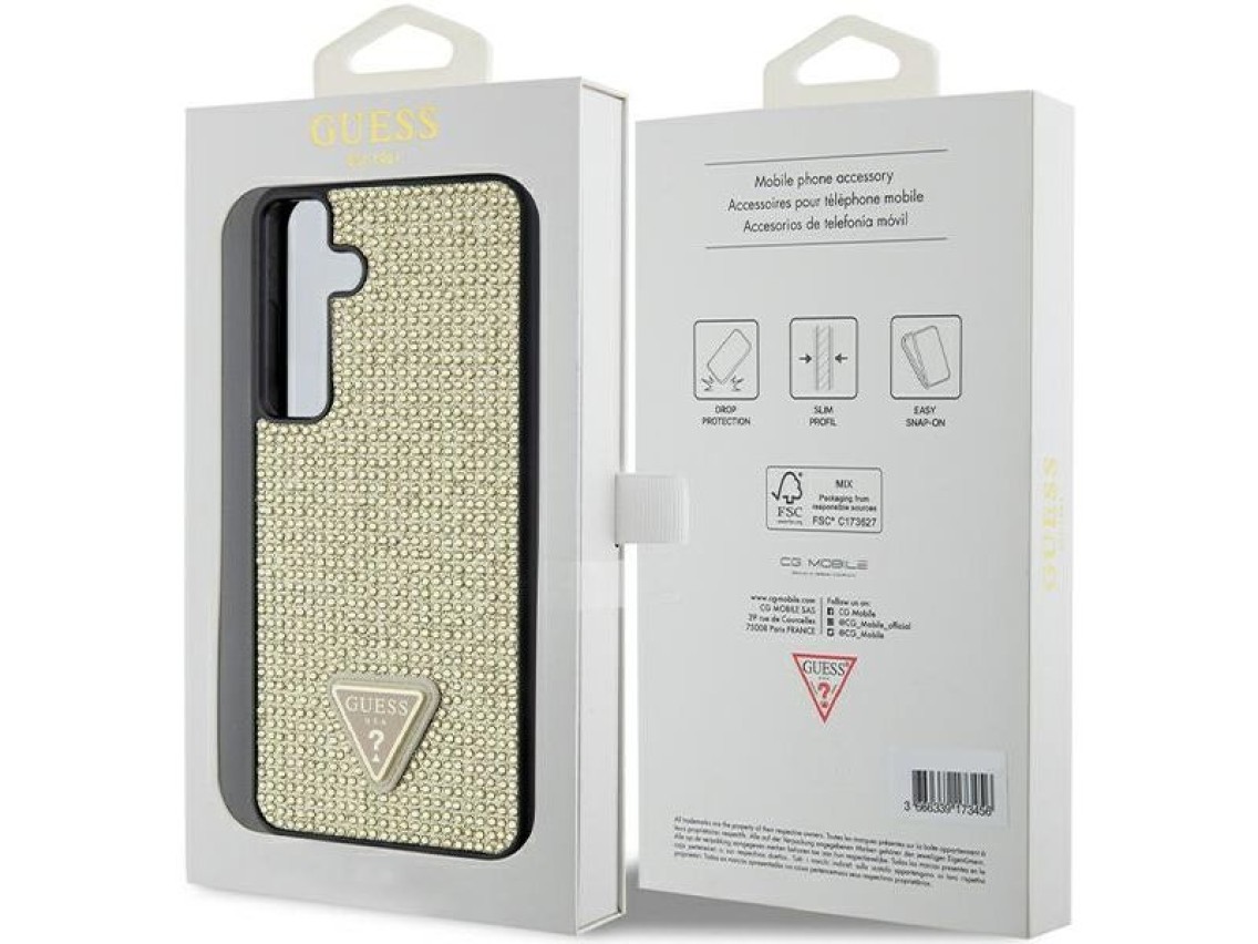Guess Rhinestone Triangle case for Samsung Galaxy S24+ - gold