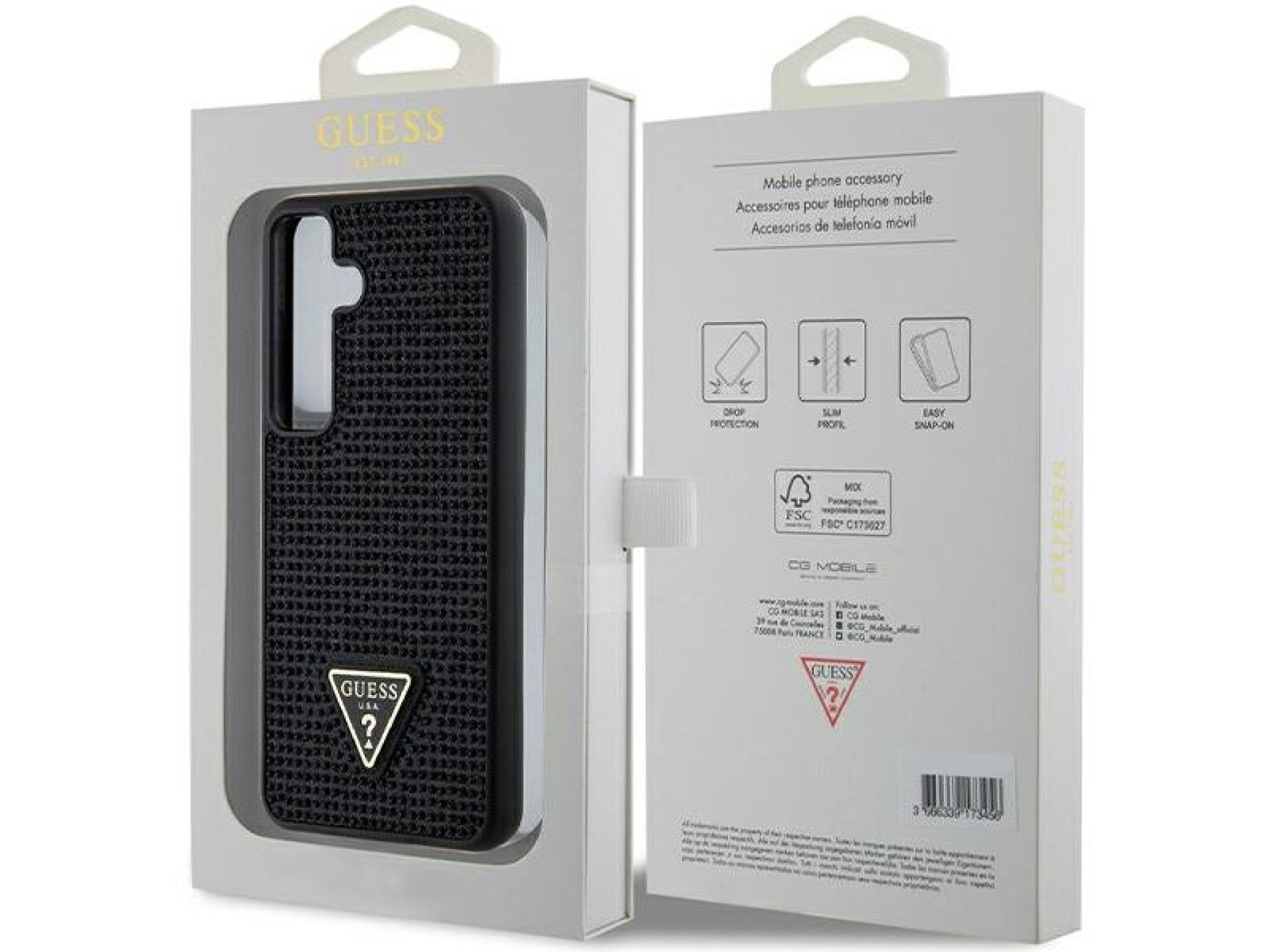 Guess Rhinestone Triangle case for Samsung Galaxy S24 - black