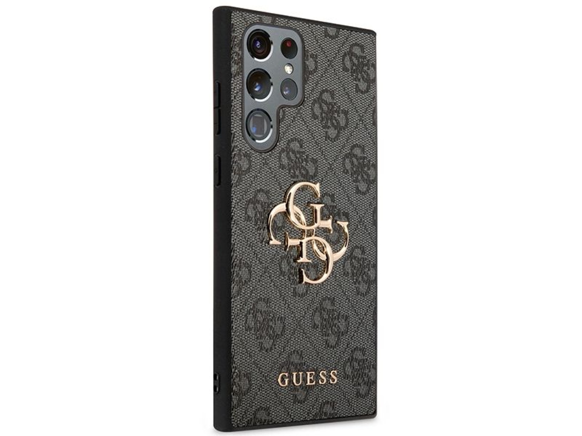 Funda Guess 4G con logo metálico grande para Samsung Galaxy S24 Ultra - Negra