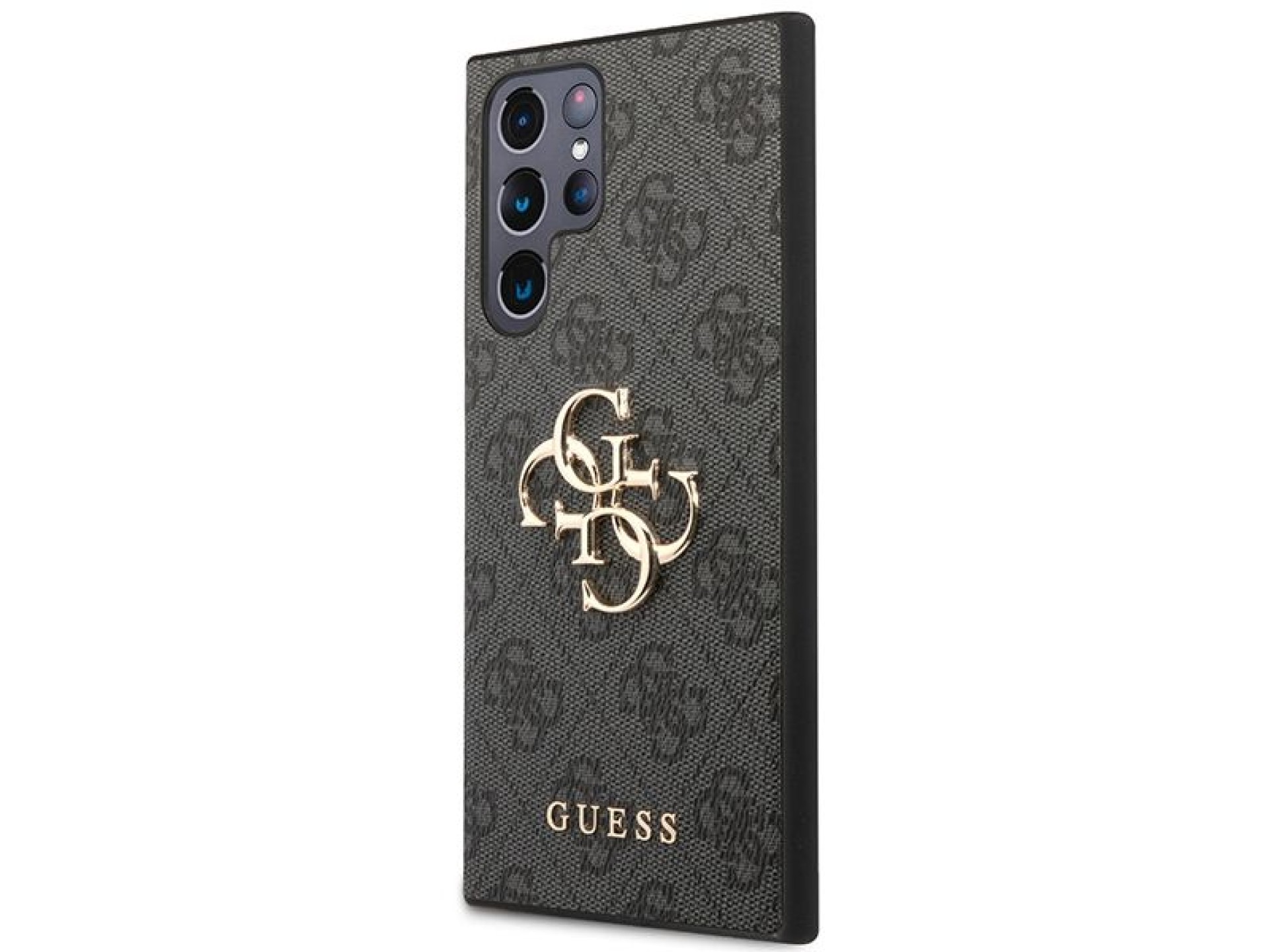 Funda Guess 4G con logo metálico grande para Samsung Galaxy S24 Ultra - Negra