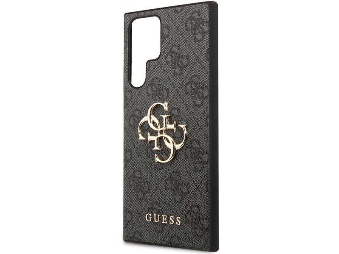 Funda Guess 4G con logo metálico grande para Samsung Galaxy S24 Ultra - Negra