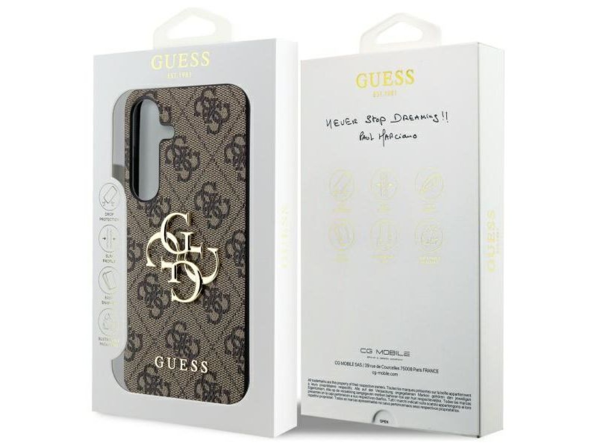 Guess 4G Big Metal Logo case for Samsung Galaxy S24 - brown