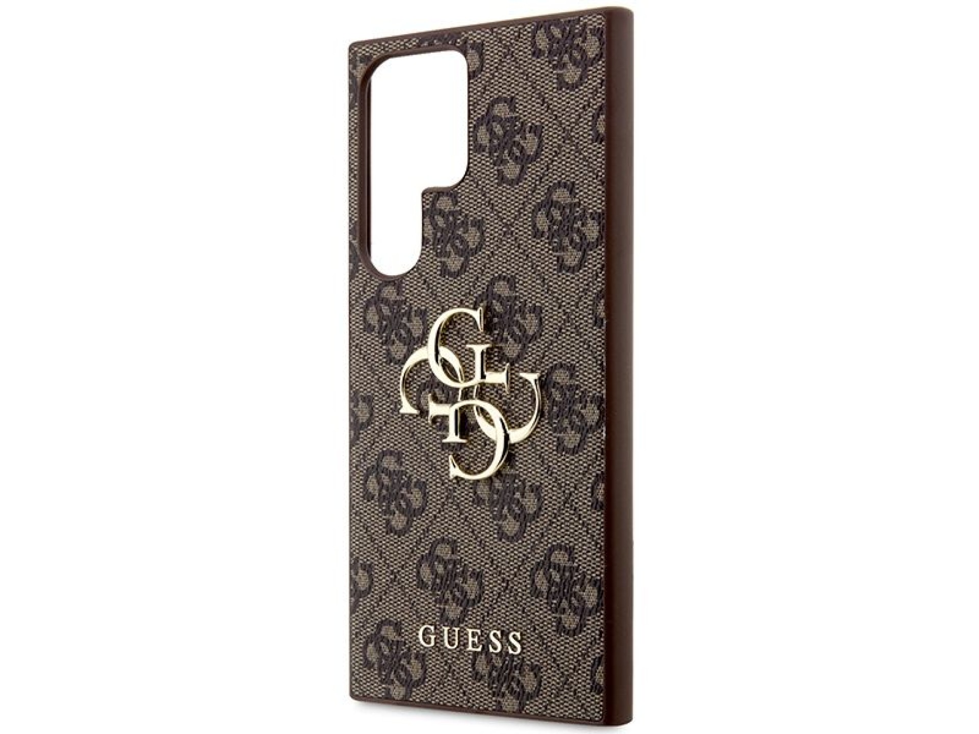 Funda Guess 4G con logo metálico grande para Samsung Galaxy S24 Ultra - Marrón